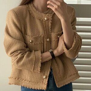 Tizzi (Korean Luxury Fashion Brand) Woven Camel Blazer